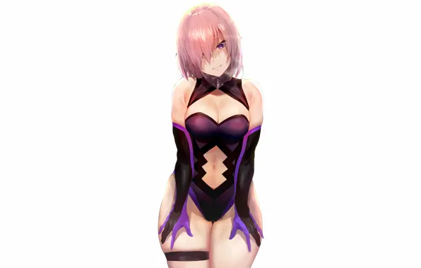 Girl, sexy, cleavage, pink hair, boobs, anime, beautiful, short hair