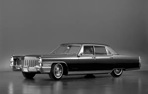 Фон, чёрный, Cadillac, 1965, передок, Кадилак, Fleetwood, Sixty Special Brougham