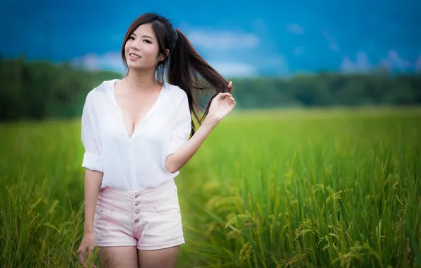 Девушка, азиатка, милашка