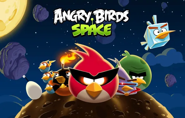Картинка angry birds, злые птицы, angry birds space