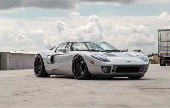 Ford, Ford GT, Clouds, Grey, Trailer, Sportcar