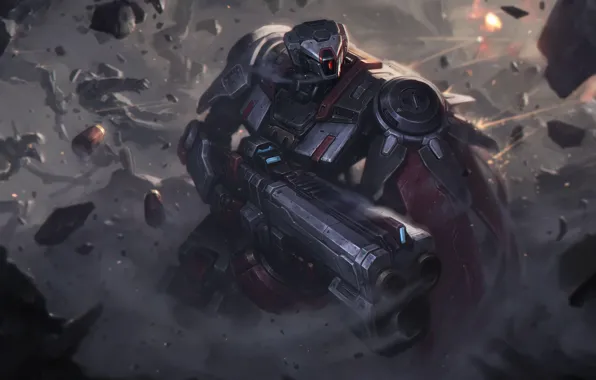 Gun, League of Legends, Skin, LOL, Game Art, Bo Chen, by Bo Chen, Praetorian Graves …