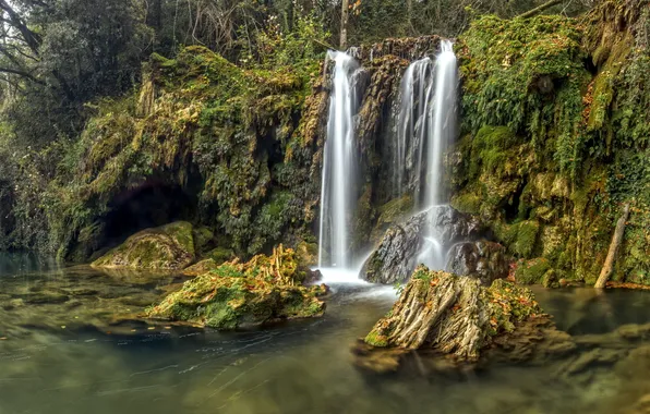 Картинка природа, река, водопад