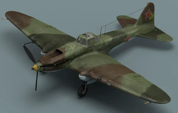 Картинка модель, истребитель, штурмовик, самолёт, ИЛ-2