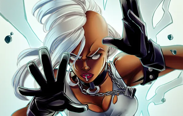 Девушка, Storm, punk, Marvel Comics, X-men, ororo munroe