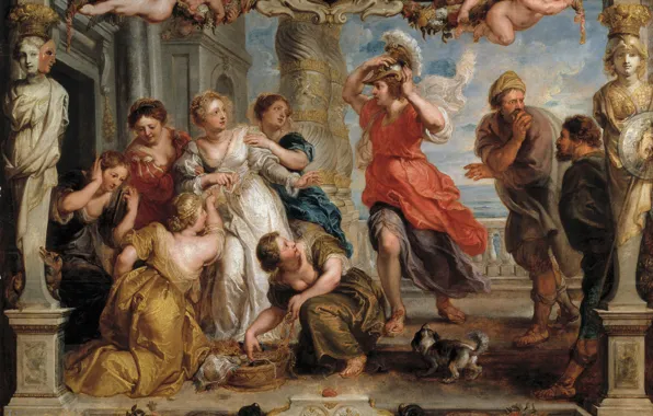 Картина, Питер Пауль Рубенс, мифология, Pieter Paul Rubens, Обнаружение Одиссеем Ахиллеса Среди Дочерей Ликоме