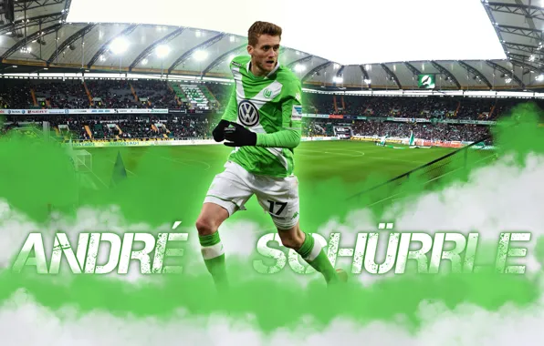 Wallpaper, sport, stadium, football, player, Volkswagen Arena, VfL Wolfsburg, Andre Schurrle