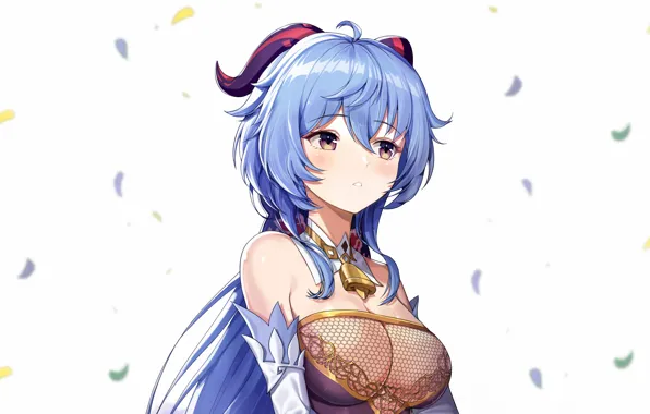 Girl, sexy, cleavage, blouse, long hair, boobs, anime, beautiful