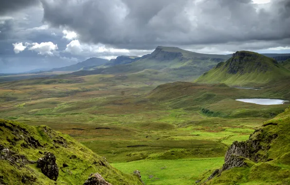 Картинка Луга, Горы, Шотландия