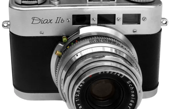 Картинка фотоаппарат, белый фон, сменный объектив, плёночный, Schneider Kreuznach Xenar, Diax IIb, Восс-Diax, дальномерный