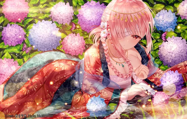 Картинка девушка, цветы, арт, Fate / Grand Order, Судьба великая кампания