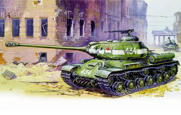 Картинка танк, ИС-2, тяжелый, советский