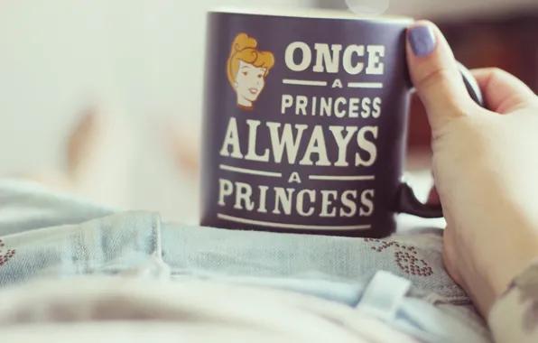 Надпись, кружка, чашка, принцесса