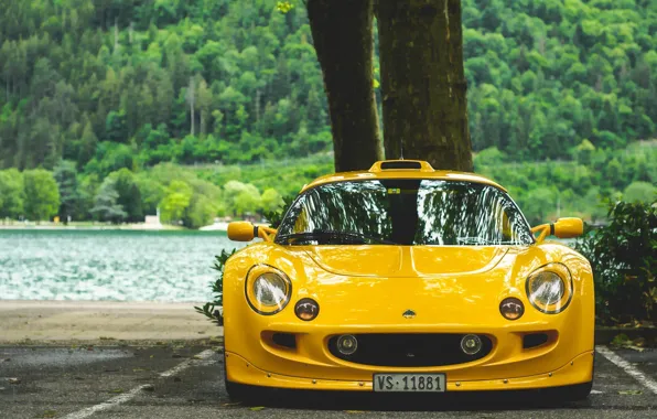 Жёлтый, спорткар, Lotus Exige, Lotus Exige S1