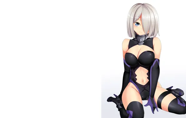 Girl, sexy, cleavage, thighhighs, boobs, anime, blue eyes, beautiful