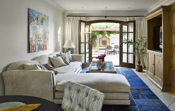 Вилла, интерьер, гостиная, Spain, villa, патио, Marbella, Marbella Club
