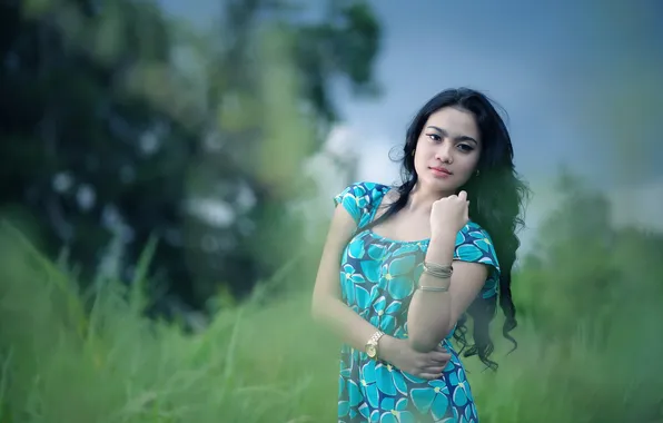 Взгляд, девушка, фон