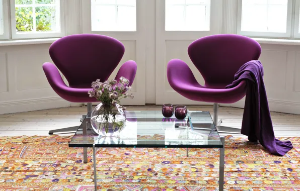 Картинка комната, интерьер, кресло, столик