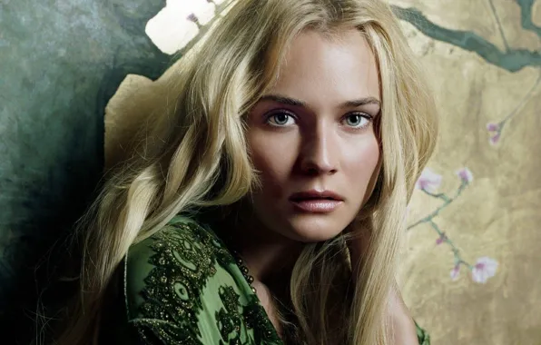 Взгляд, лицо, волосы, актриса, блондинка, Diane Kruger, фотосессия, фотомодель