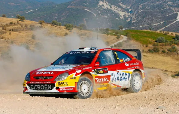 Красный, Ситроен, Citroen, Ралли, Dani Sordo, Вид с боку, Xsara