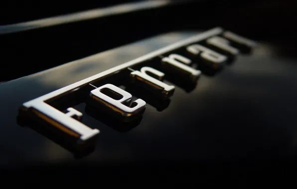 Машина, Надпись, Ferrari, Логотип