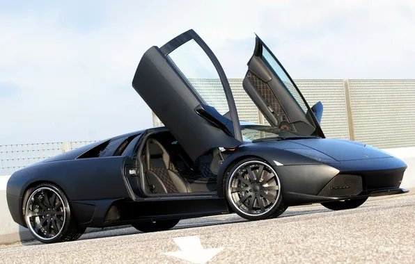 Картинка Lamborghini, двери, матовый, ламборджини, Murcielago, передняя часть, Ламбо-двери, мурселаго