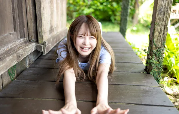 Beautiful, Asian, Model, Smile, Woman, Lying Down, Pretty, Japanese