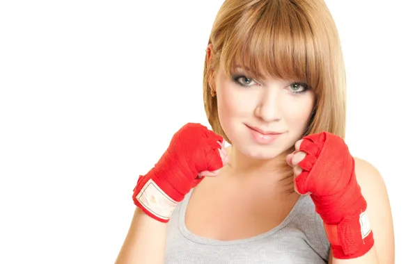 Взгляд, поза, макияж, бокс, стойка, бинты, hair, boxing