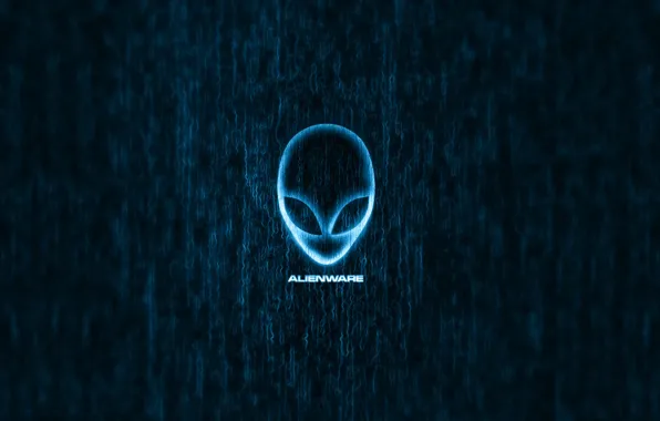 Картинка logo, alien, blue, brand, head, alienware