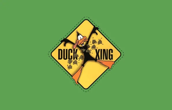 Green, минимализм, looney tunes, daffy duck