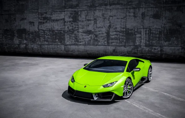 Картинка Lamborghini, Green, Front, VAG, Performante, Huracan