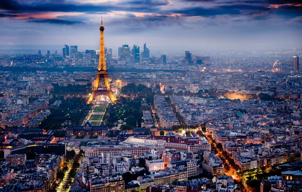 Картинка ночь, город, Париж