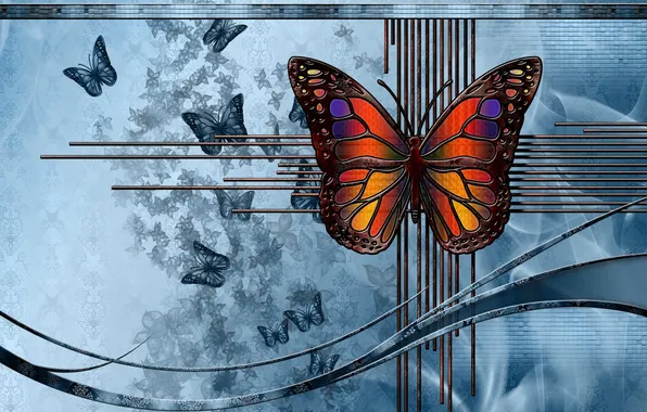 Картинка абстракция, бабочка, цвет, форма