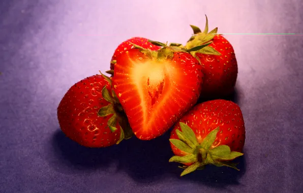 Макро, ягоды, еда, клубника, ягода, фиолетовые, macro, strawberry