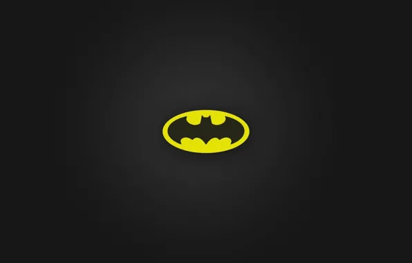 Картинка logo, black, Batman, minimalism, yellow, black background, simple background