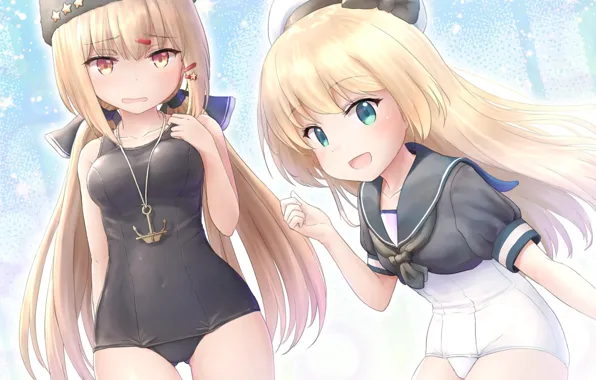 Девушки, Арт, Купальники, Kantai Collection