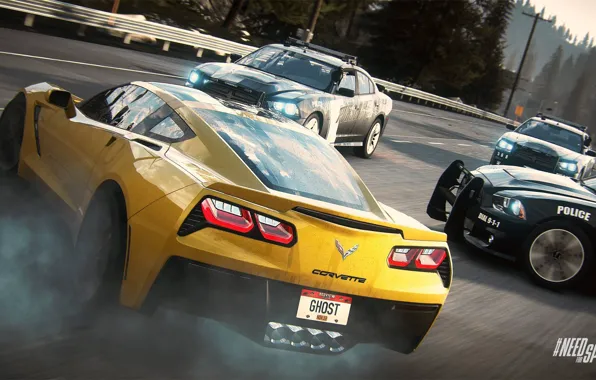 Картинка Corvette, Chevrolet, Need for Speed, nfs, dodge, police, charger, Stingray
