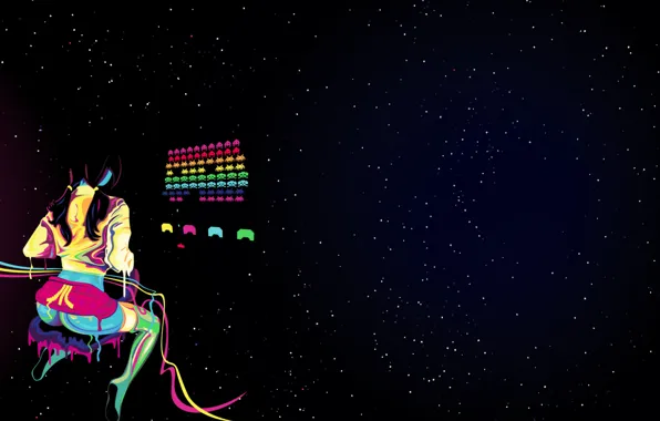 Ass, Ass, Space, Girls, Retro, ASS, Space Invaders, Atari