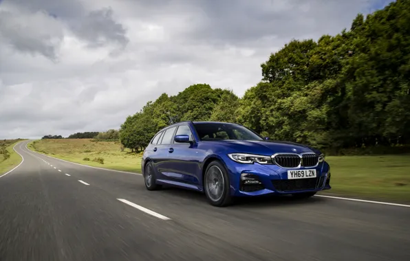 BMW, 3-series, универсал, на дороге, 320d, 3er, 2020, UK version