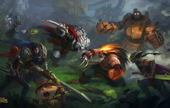 League of legends, Удир, Катарина, Гарен, Блиц, Тимо, Мальфит, Велкоз