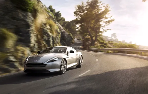 Картинка Aston Martin, Авто, Дорога, Машина, Серый, Асфальт, Серебро, DB9
