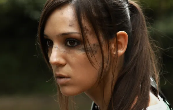 Картинка взгляд, девушка, лицо, волосы, профиль, Tomb Raider, косплей, Lara Croft