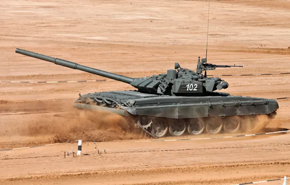 Картинка поле, танк, Россия, испытания, Т-72 Б3