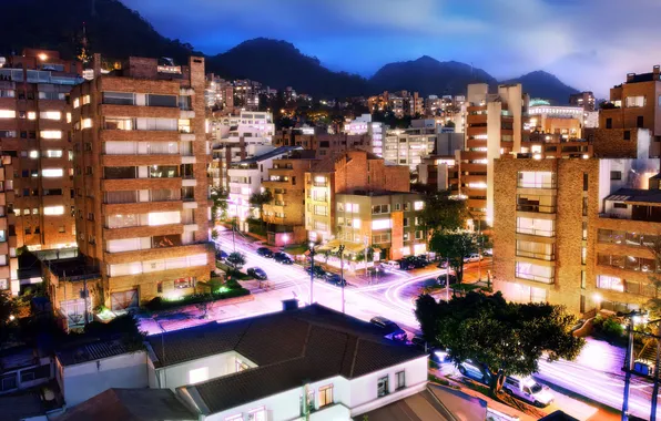 Картинка ночь, night, Bogota, Colombia, Колумбия, Богота, Rosario
