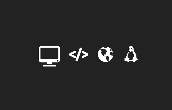 Картинка компьютер, Минимализм, код, linux, монитор, интернет, линукс, code