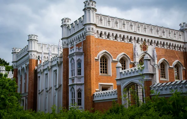 Пейзаж, парк, здание, Санкт-Петербург, архитектура, дворец, Петергоф, Александрия