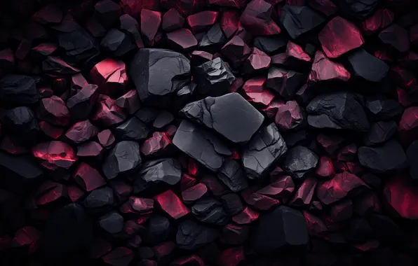 Картинка Artistic, Dark aesthetic, Black rocks, Red rocks, Pile of rocks, Volcanic