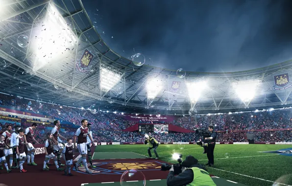 Wallpaper, sport, stadium, football, players, West Ham United