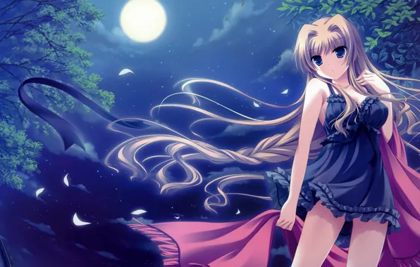 Girl, sexy, cleavage, babydoll, long hair, dress, boobs, anime