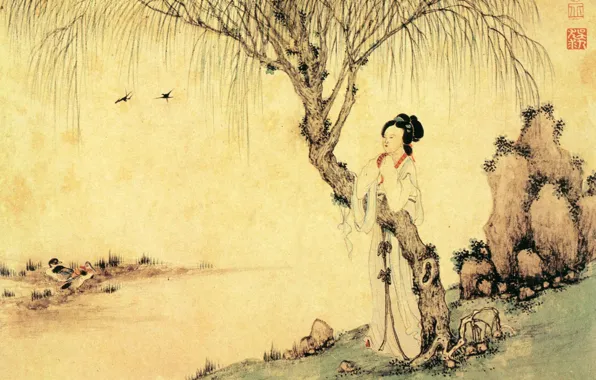 Пейзаж, China, Китай, миниатюра